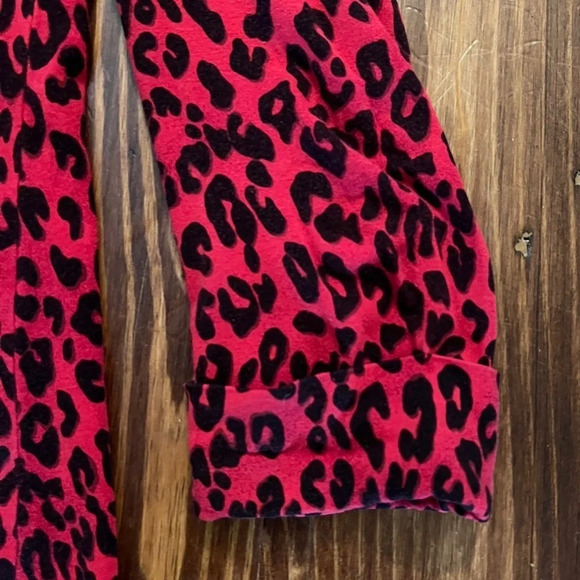 SOMA Embraceable Red & Black Leopard long sleeve night shirt gown sleep shirt - Picture 4 of 6